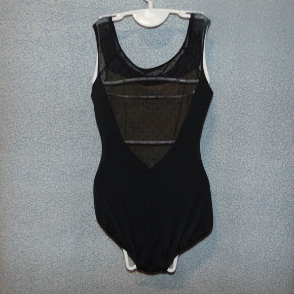 Body Wrappers Black and Lace Tank Leotard L - Picture 3 of 6